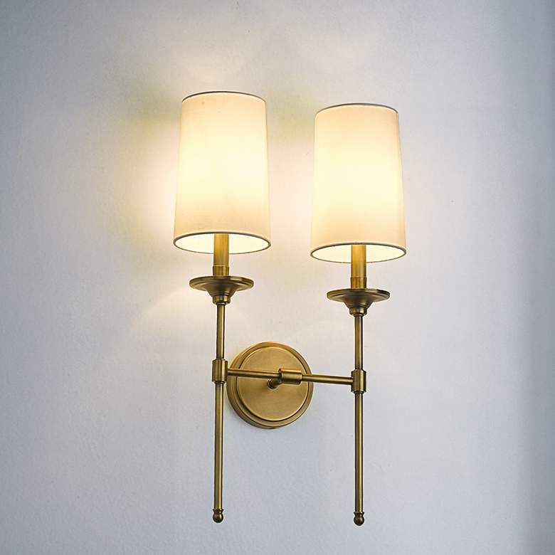 Image 2 Z-Lite Emily 24" High 2-Light Rubbed Brass Wall Sconce