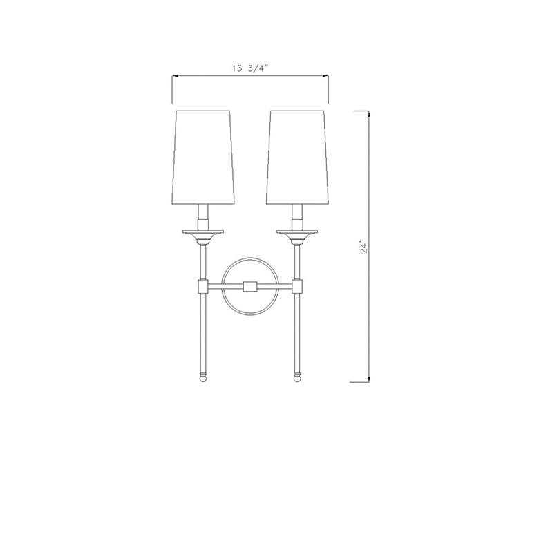 Image 7 Z-Lite Emily 24 inch High 2-Light Rubbed Brass Wall Sconce more views