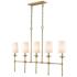 Z-Lite Emily 51" Wide Rubbed Brass Steel 5-Light Linear Pendant