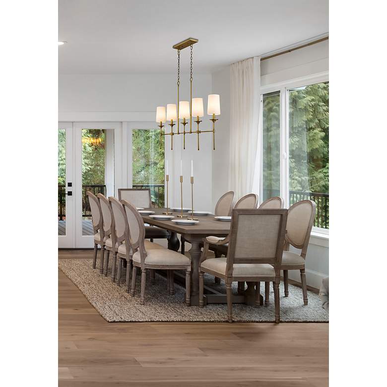 Image 4 Z-Lite Emily 51" Wide Rubbed Brass Steel 5-Light Linear Pendant more views