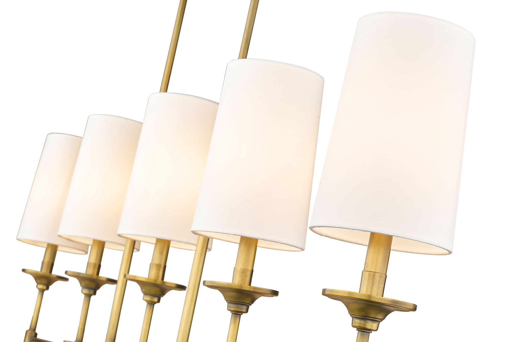 Z-Lite Emily 51" Wide Rubbed Brass Steel 5-Light Linear Pendant in scene