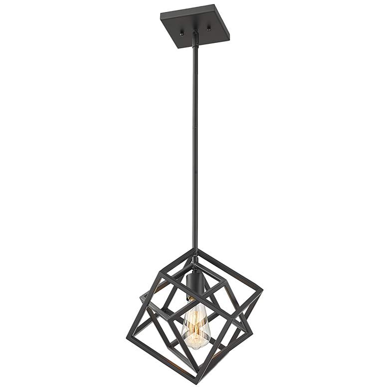 Image 5 Z-Lite Euclid 12" Wide 1-Light Geometric Matte Black Mini Pendant more views