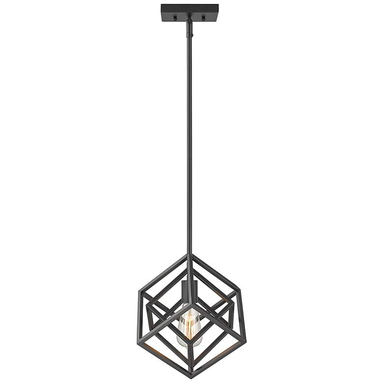 Image 6 Z-Lite Euclid 12" Wide 1-Light Geometric Matte Black Mini Pendant more views