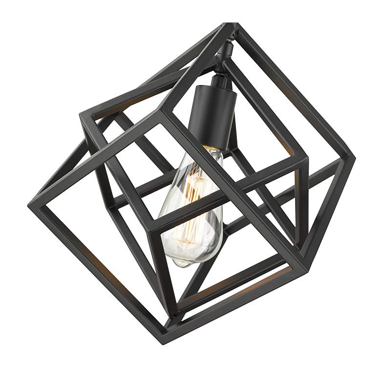 Image 7 Z-Lite Euclid 12" Wide 1-Light Geometric Matte Black Mini Pendant more views