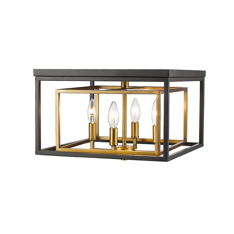 Image 6 Z-Lite Euclid 15" Wide Olde Brass and Bronze 4-Light Ceiling Light more views