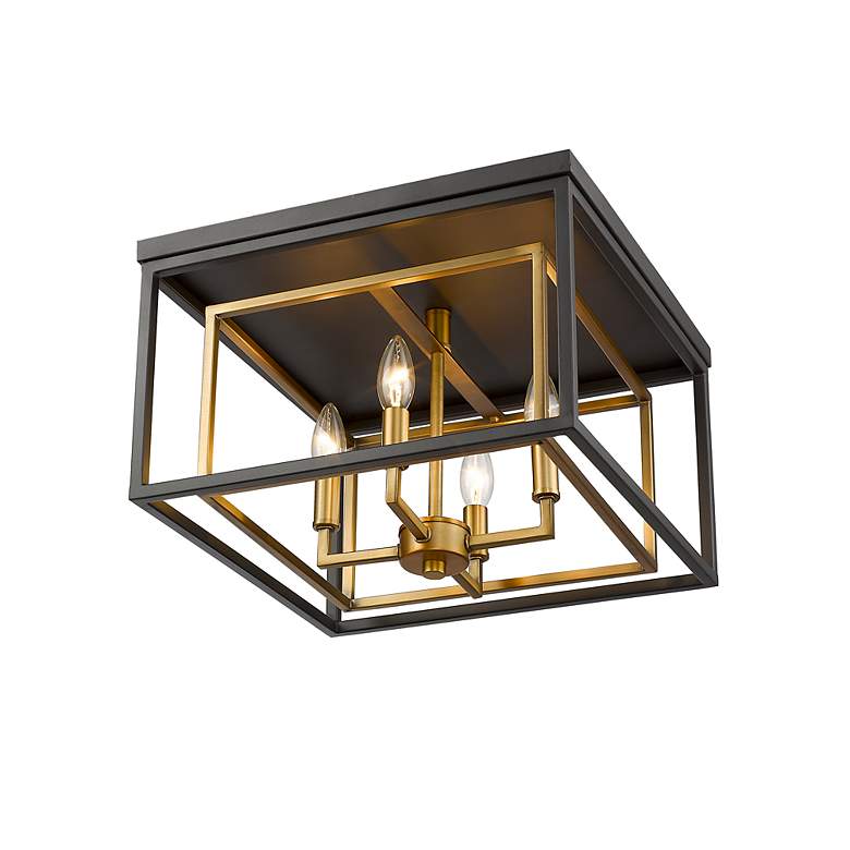 Image 7 Z-Lite Euclid 15" Wide Olde Brass and Bronze 4-Light Ceiling Light more views