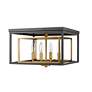 Z-Lite Euclid 15" Wide Olde Brass and Bronze 4-Light Ceiling Light in scene