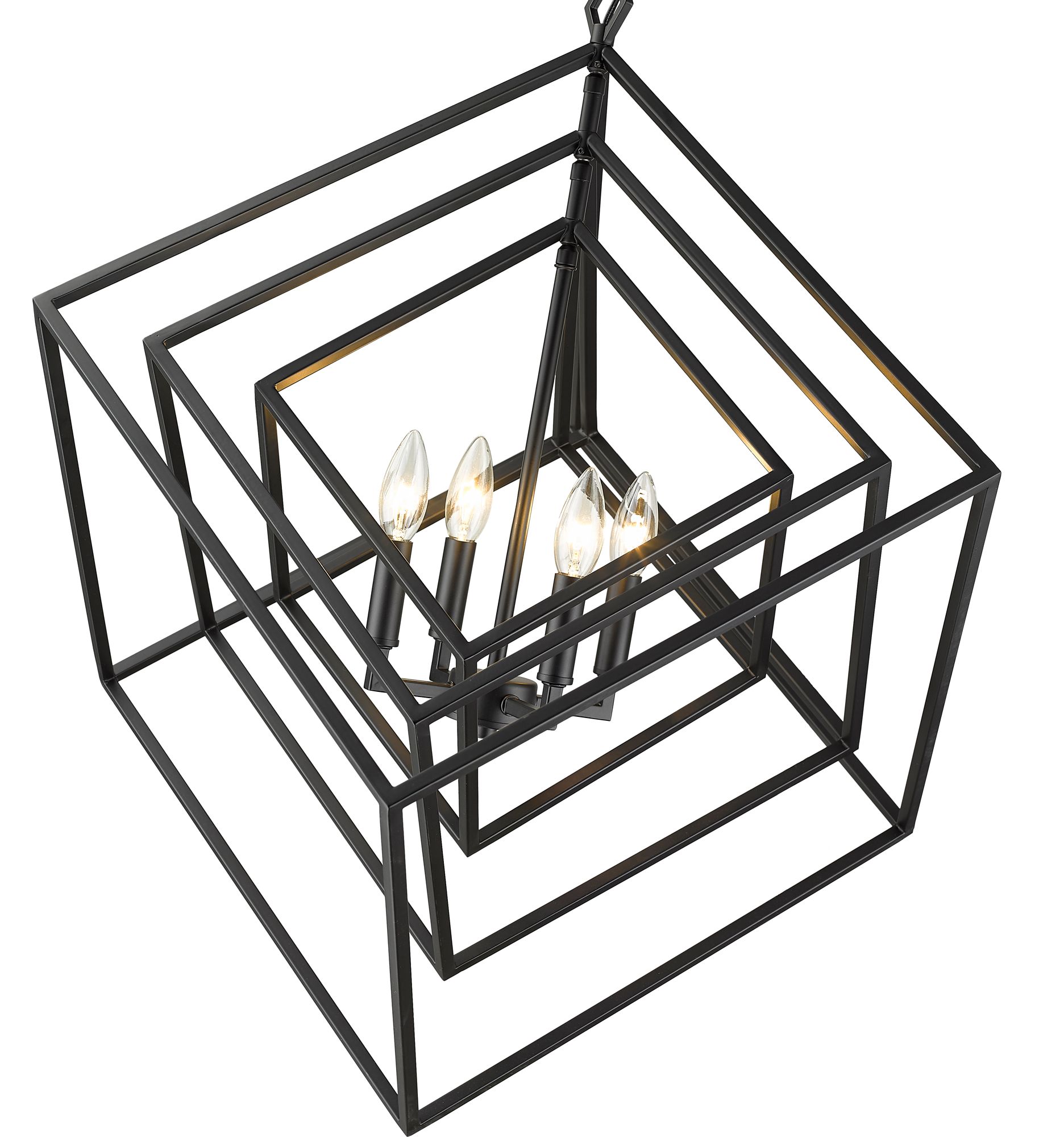 Image 6 Z-Lite Euclid 29 1/2" Wide 4-Light Matte Black Geometric Chandelier more views
