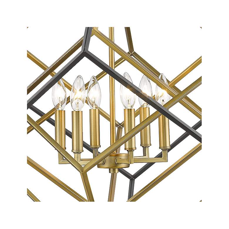 Image 3 Z-Lite Euclid 35 1/2" Brass Bronze 6-Light Modern Geometric Chandelier more views