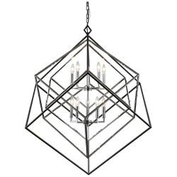 Z-Lite Euclid 41 1/2" Wide 10-Light Chrome Black Geometric Chandelier