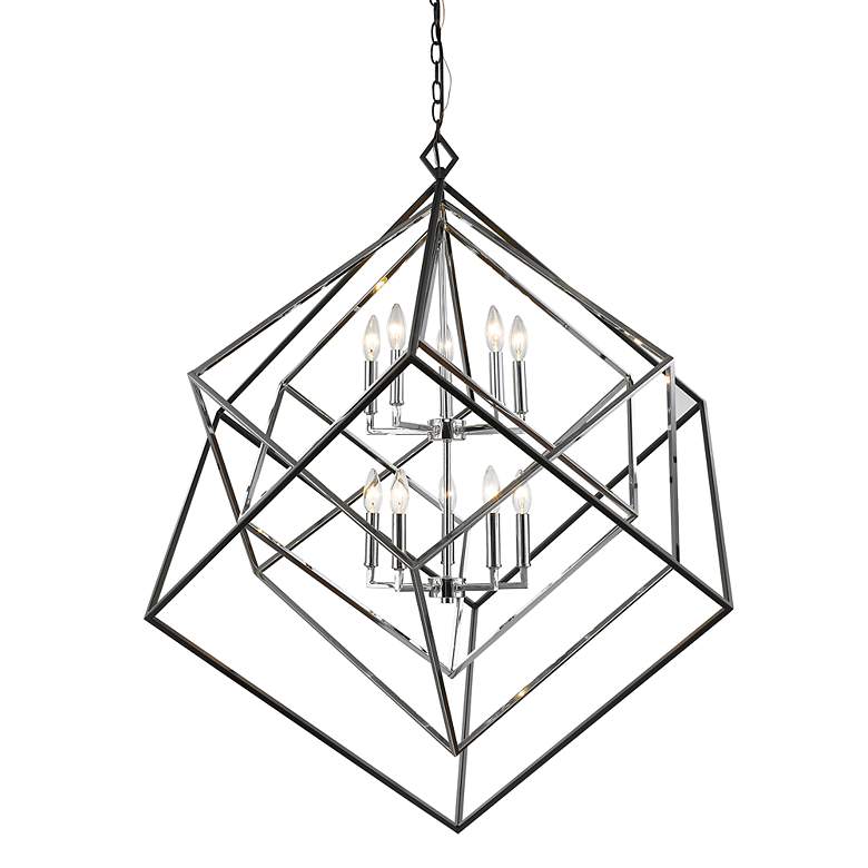 Image 3 Z-Lite Euclid 41 1/2" Wide 10-Light Chrome Black Geometric Chandelier more views