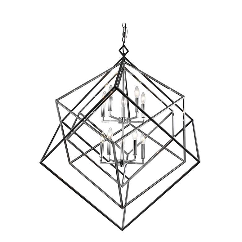 Image 4 Z-Lite Euclid 41 1/2" Wide 10-Light Chrome Black Geometric Chandelier more views