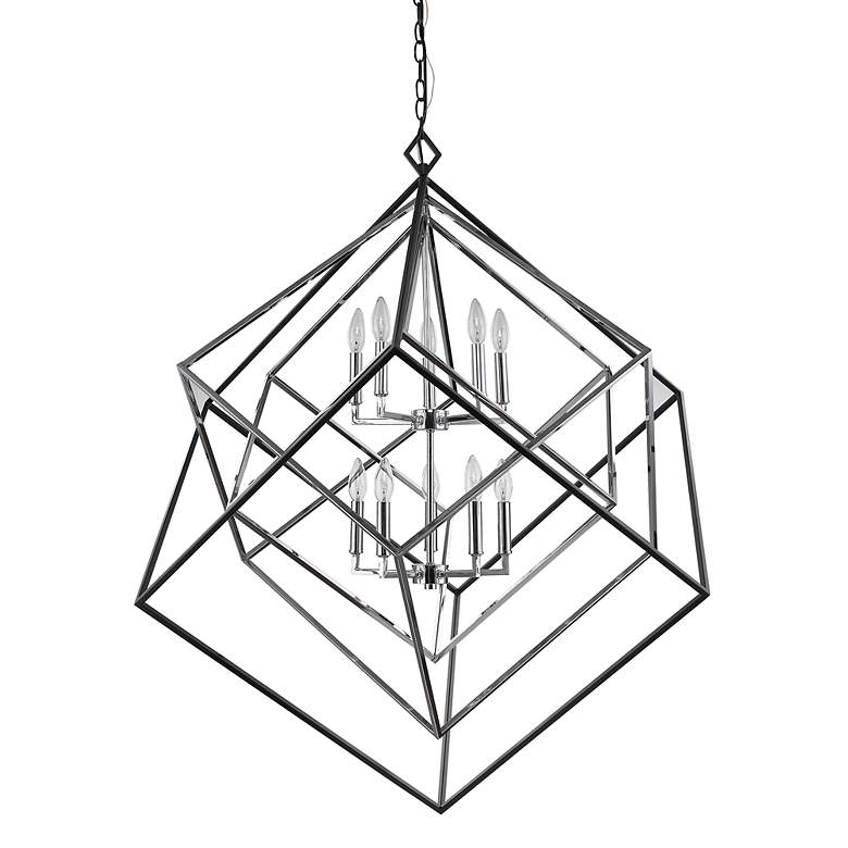 Image 6 Z-Lite Euclid 41 1/2" Wide 10-Light Chrome Black Geometric Chandelier more views