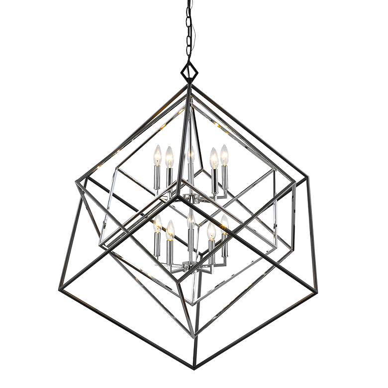 Image 7 Z-Lite Euclid 41 1/2" Wide 10-Light Chrome Black Geometric Chandelier more views