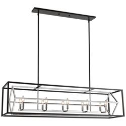 Z-Lite Euclid 47" Wide Chrome and Matte Black 10-Light Island Pendant