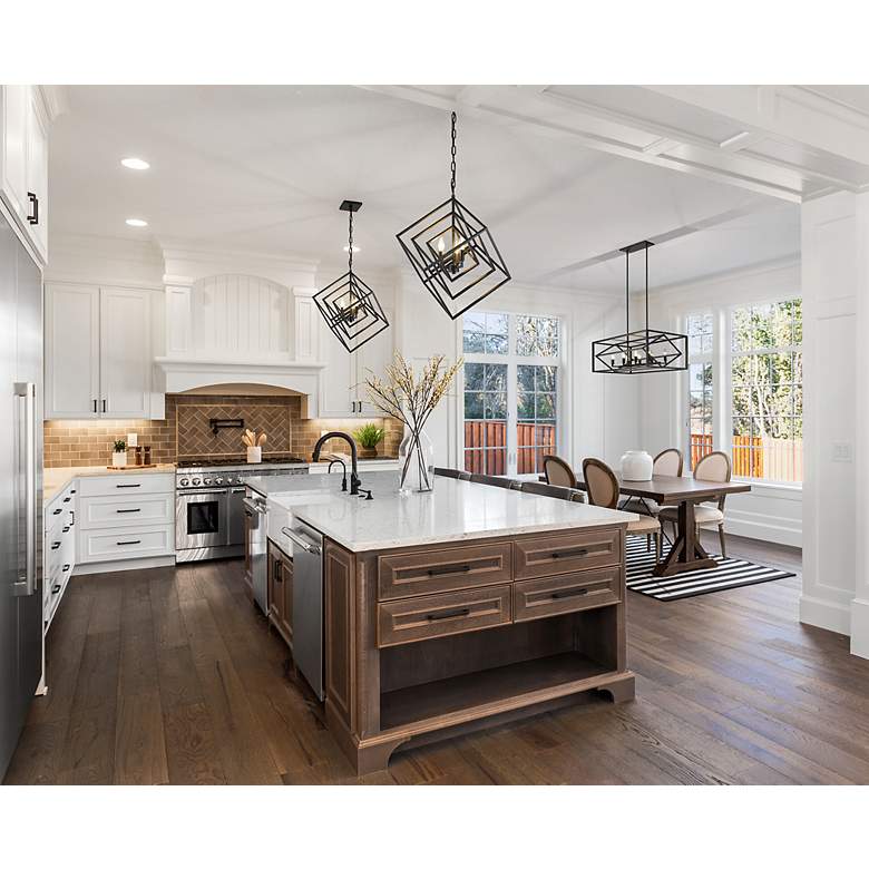 Image 4 Z-Lite Euclide 23" Wide 3-Light Matte Black Geometric Chandelier more views