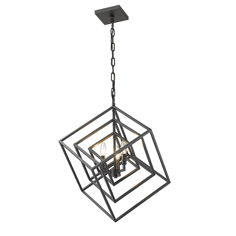 Image 5 Z-Lite Euclide 23" Wide 3-Light Matte Black Geometric Chandelier more views