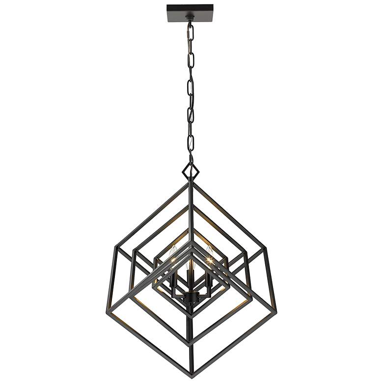 Image 6 Z-Lite Euclide 23" Wide 3-Light Matte Black Geometric Chandelier more views