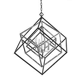 Image5 of Z-Lite Euclide 29 1/2" Wide Matte Black and Chrome 4-Light Pendant more views