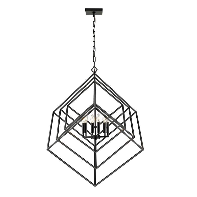 Image 6 Z-Lite Euclide 35 1/2" Wide 6-Light Matte Black Geometric Chandelier more views