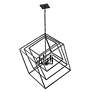 Z-Lite Euclide 35 1/2" Wide 6-Light Matte Black Geometric Chandelier
