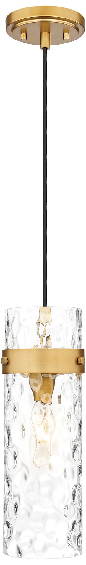 Z-Lite Fontaine 5 3/4" Wide Rubbed Brass Mini Pendant