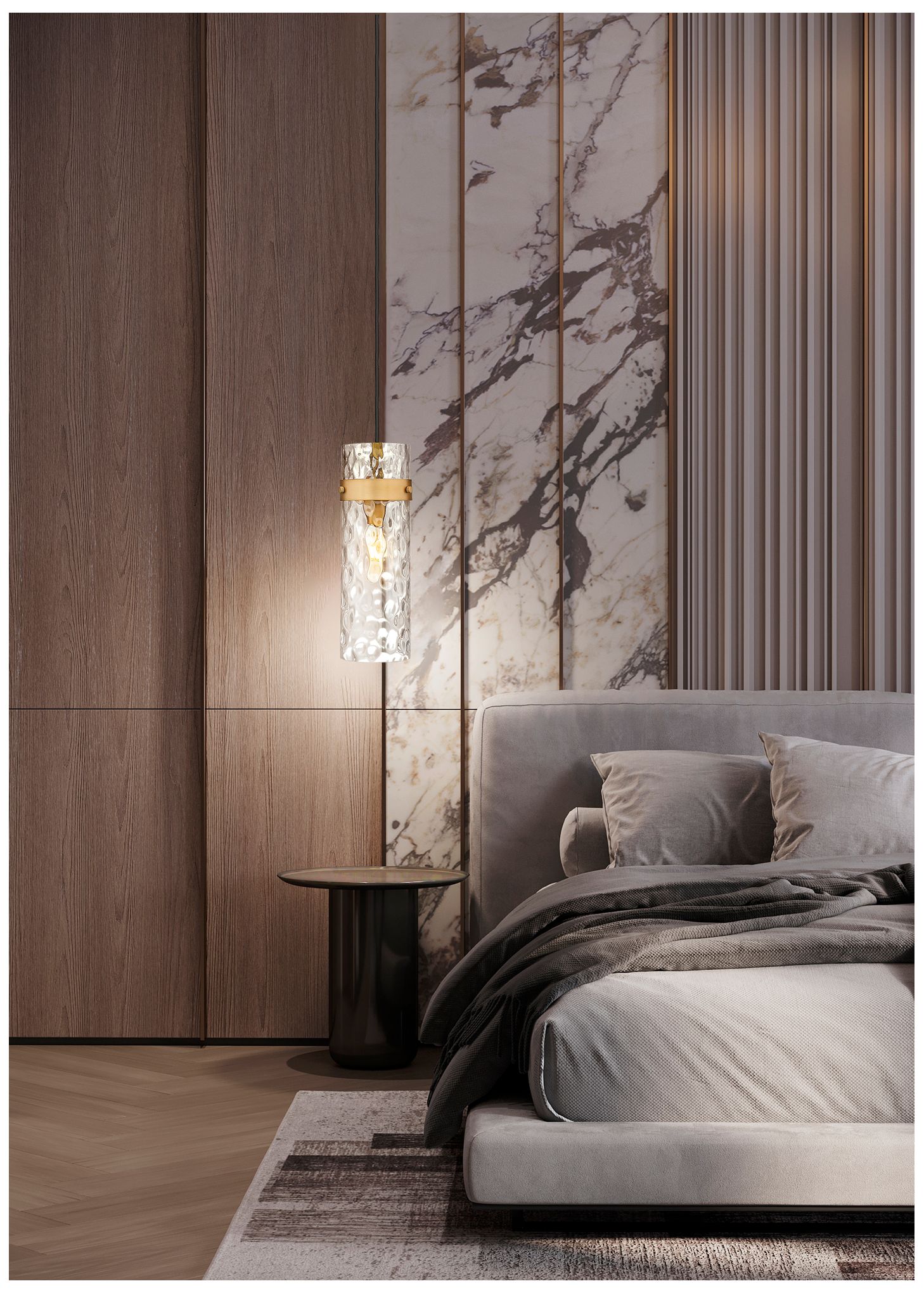 Image 2 Z-Lite Fontaine 5 3/4" Wide Rubbed Brass Mini Pendant more views