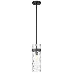 Z-Lite Fontaine 5 3/4"W Matte Black Cylinder Mini Pendant