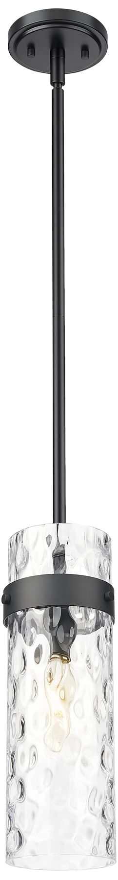 Image 4 Z-Lite Fontaine 5 3/4"W Matte Black Cylinder Mini Pendant more views