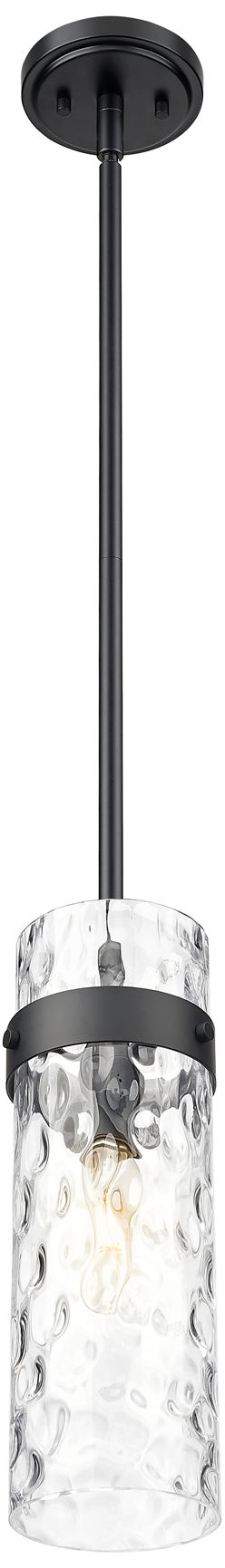 Image 5 Z-Lite Fontaine 5 3/4"W Matte Black Cylinder Mini Pendant more views