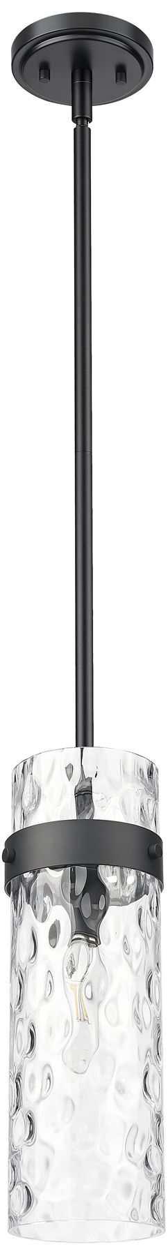 Image 7 Z-Lite Fontaine 5 3/4"W Matte Black Cylinder Mini Pendant more views