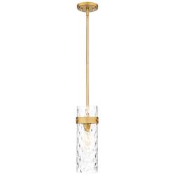 Z-Lite Fontaine 5 3/4"W Rubbed Brass Cylinder Mini Pendant