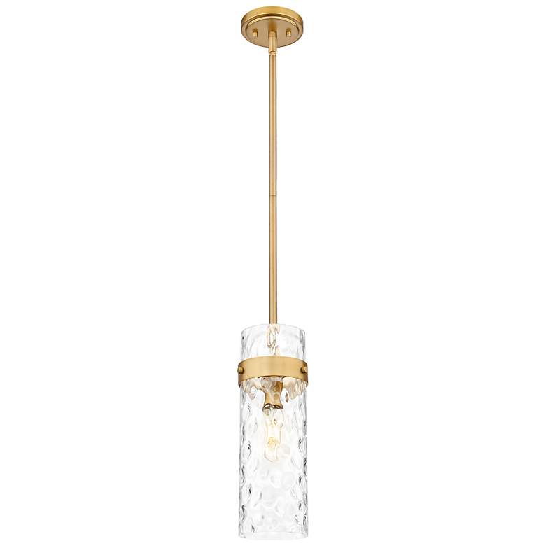 Image 4 Z-Lite Fontaine 5 3/4"W Rubbed Brass Cylinder Mini Pendant more views