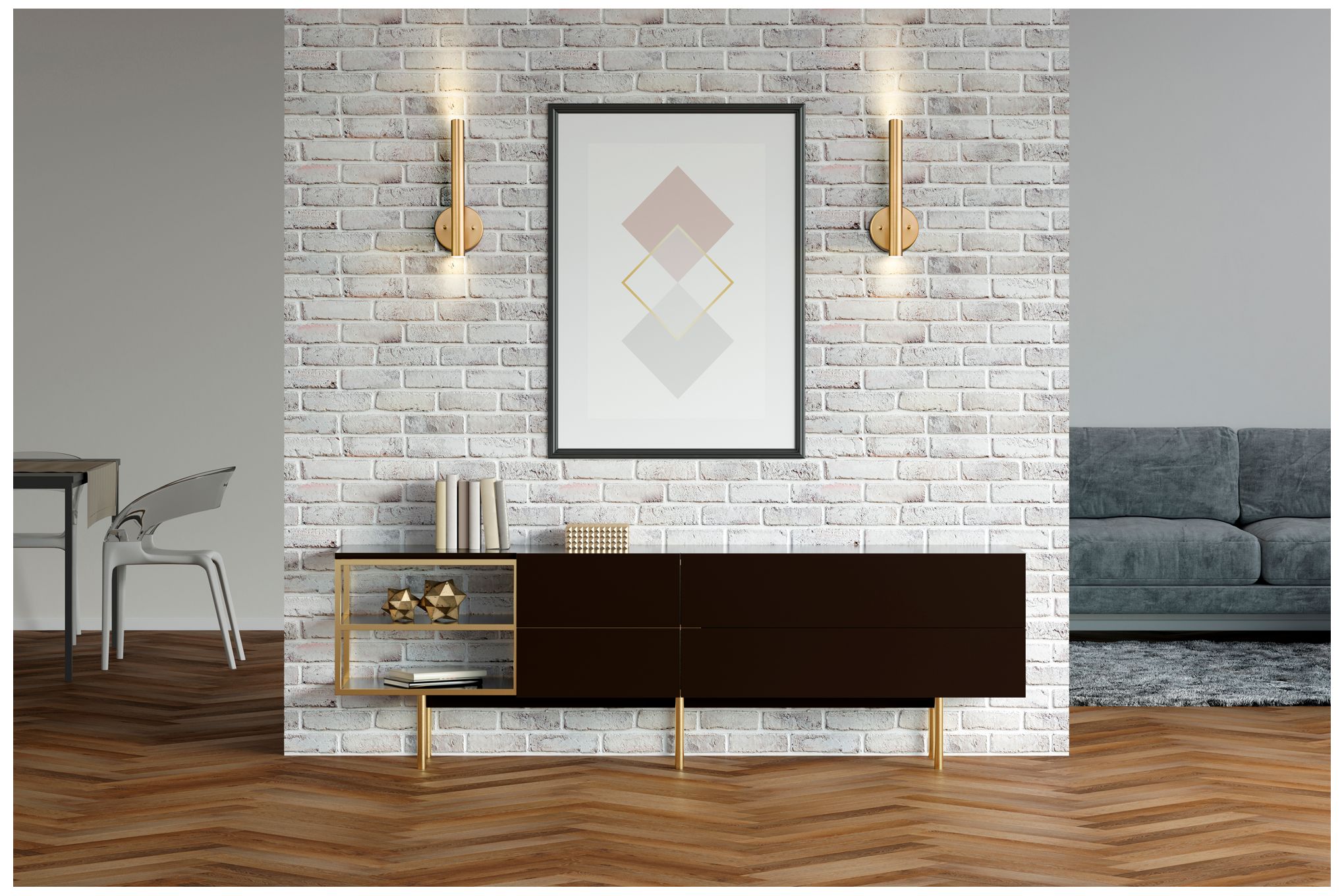 Image 2 Z-Lite Forest 13 3/4" High Modern Gold LED Wall Sconce more views