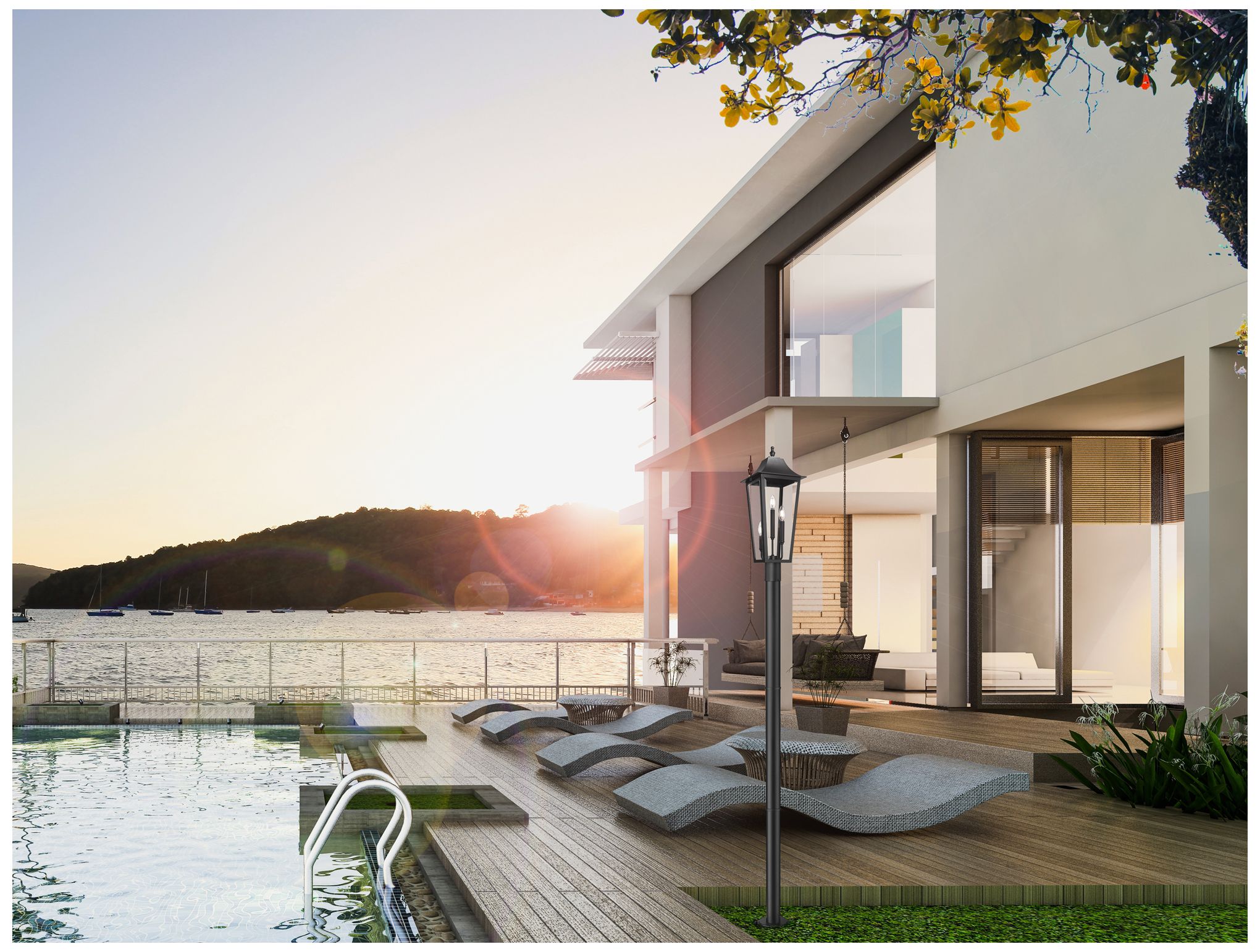 Image 2 Z-Lite Gannon 100 1/2"H Black Outdoor Post Light with Base more views