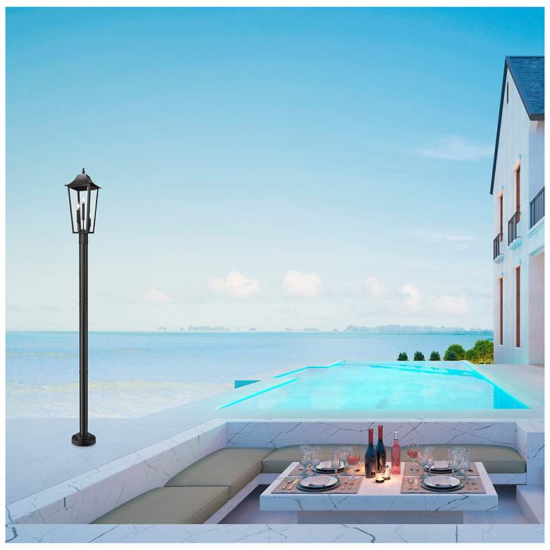 Image 3 Z-Lite Gannon 100 1/2"H Black Outdoor Post Light with Base more views