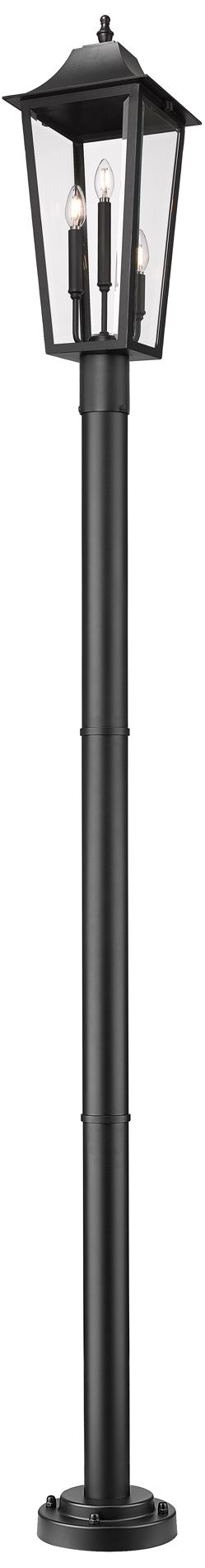 Image 4 Z-Lite Gannon 100 1/2"H Black Outdoor Post Light with Base more views