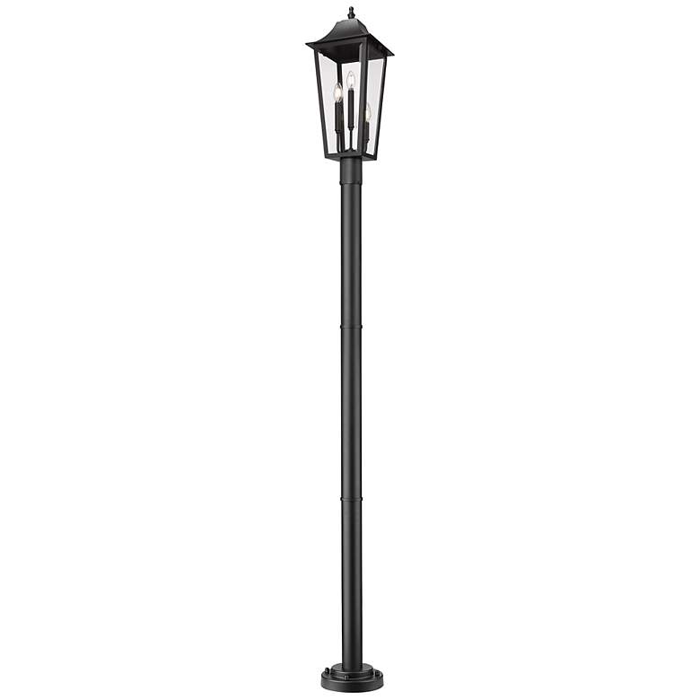 Image 4 Z-Lite Gannon 100 1/2"H Black Outdoor Post Light with Base more views
