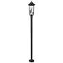 5_Z-Lite Gannon 100 1/2"H Black Outdoor Post Light with Base more views