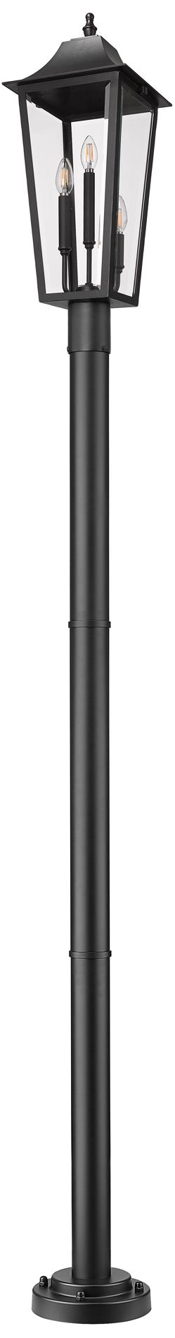 Image 7 Z-Lite Gannon 100 1/2"H Black Outdoor Post Light with Base more views
