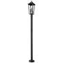7_Z-Lite Gannon 100 1/2"H Black Outdoor Post Light with Base more views