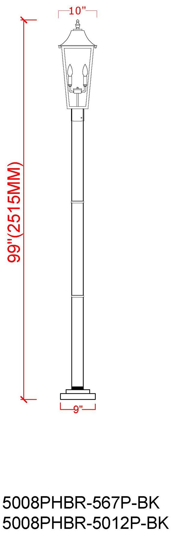 Z-Lite Gannon 100 1/2"H Black Outdoor Post Light with Base