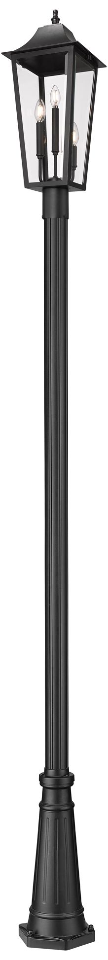 Image 4 Z-Lite Gannon 120 3/4"H Black Outdoor Post Light with Base more views