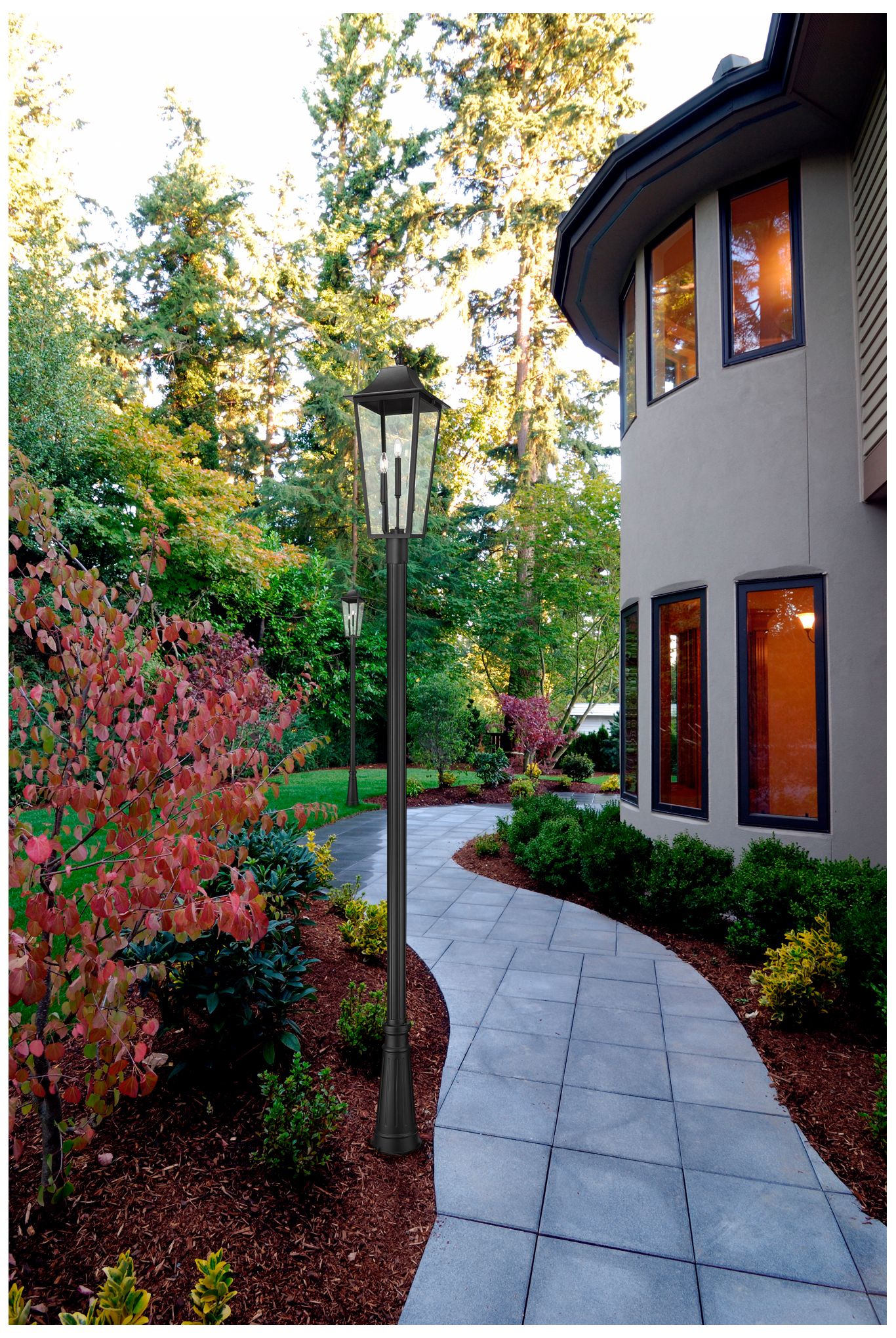 Thumbnail2 of Z-Lite Gannon 125 1/2"H Black Outdoor Post Light with Base more views