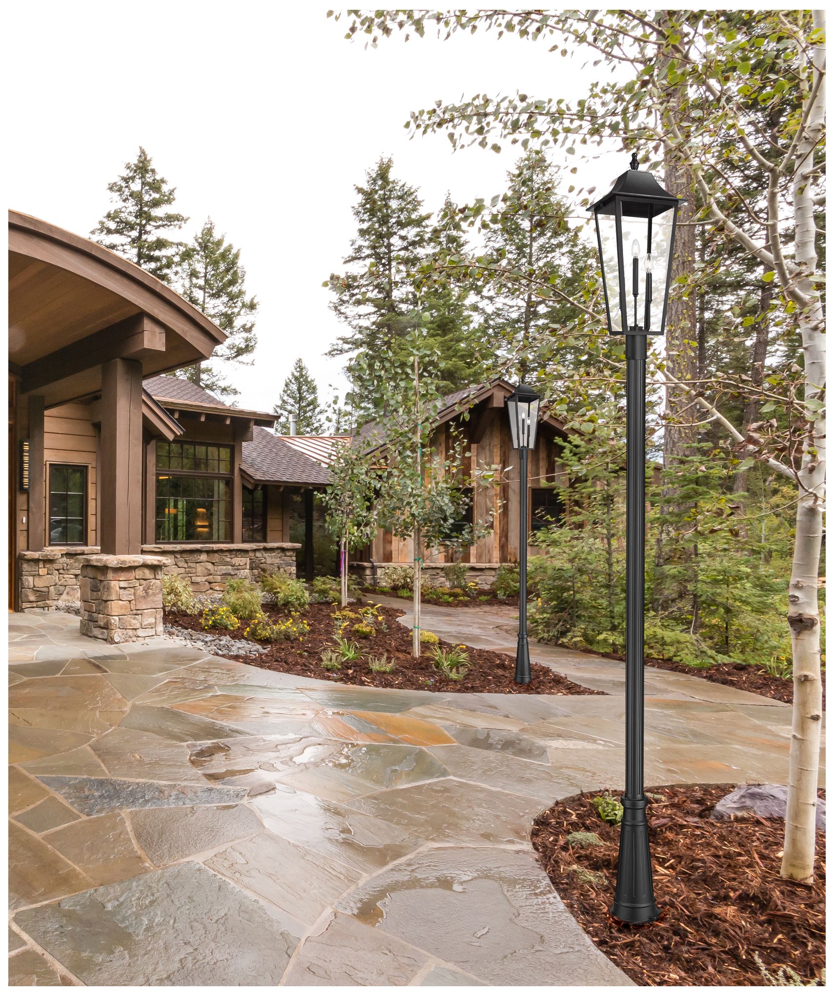 Thumbnail3 of Z-Lite Gannon 125 1/2"H Black Outdoor Post Light with Base more views