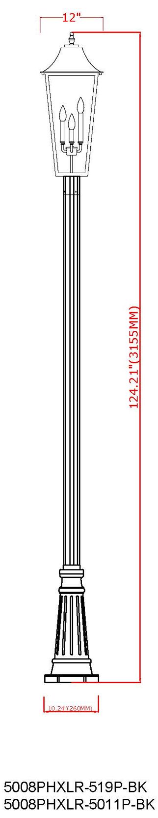 Z-Lite Gannon 125 1/2"H Black Outdoor Post Light with Base