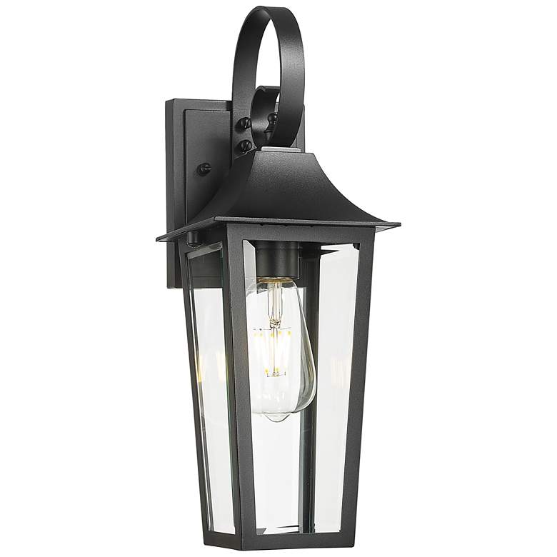 Image 1 Z-Lite Gannon 17 1/4" High Black Outdoor Wall Lantern