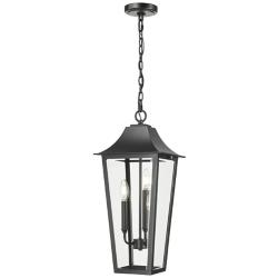 Z-Lite Gannon 23" High Black 3-Light Outdoor Hanging Light
