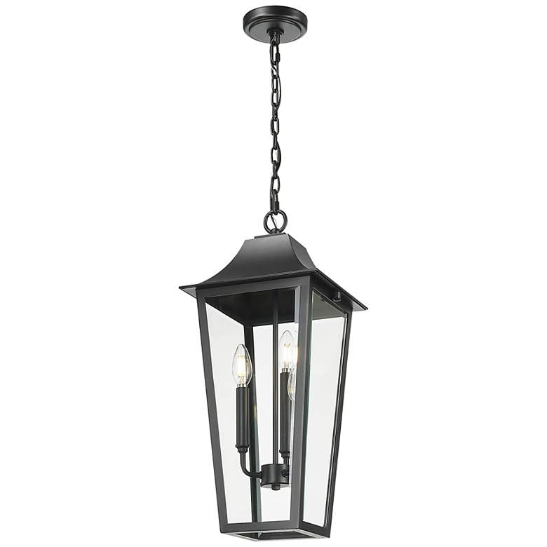 Image 4 Z-Lite Gannon 23" High Black 3-Light Outdoor Hanging Light more views