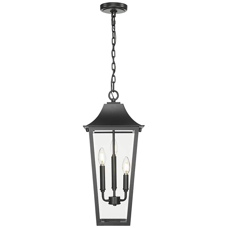Image 5 Z-Lite Gannon 23" High Black 3-Light Outdoor Hanging Light more views